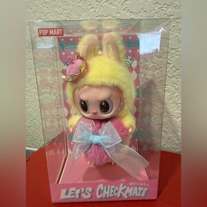 Authentic Pop Mart Let's Checkmate Yellow and Pink Bunny Figure